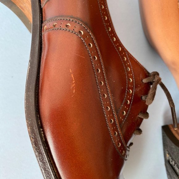 NWOT Brown Leather Church’s Heeled Oxford Shoe 8.5 - Picture 10 of 10